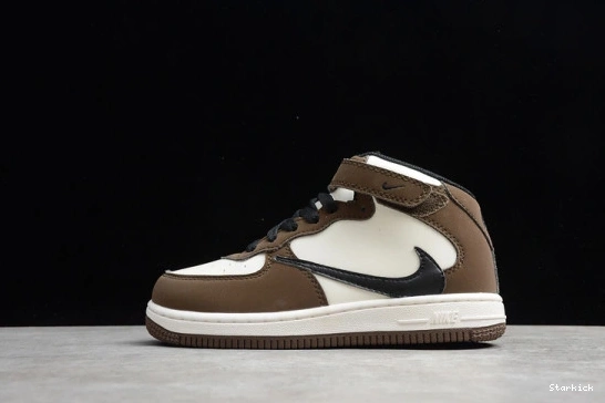 Travis 07 Beige 1 Force Air Nike Kids Brown Mid x Scott 314197-168 0306